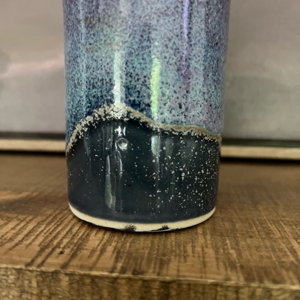 VTG-Bruning Studio Pottery 4.75" Blue Vase - Picture 5 of 7